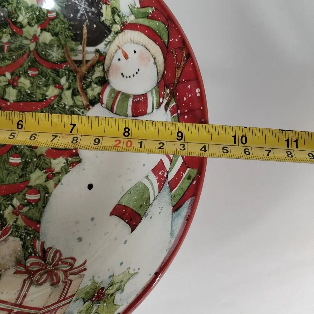 Certified International Snowman Christmas Bowl  Susan Wingate Presents Red Wagon